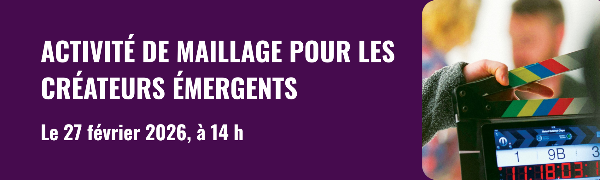 Bouton menant vers la page annonçant l'activité de maillage pour les créateurs émergents