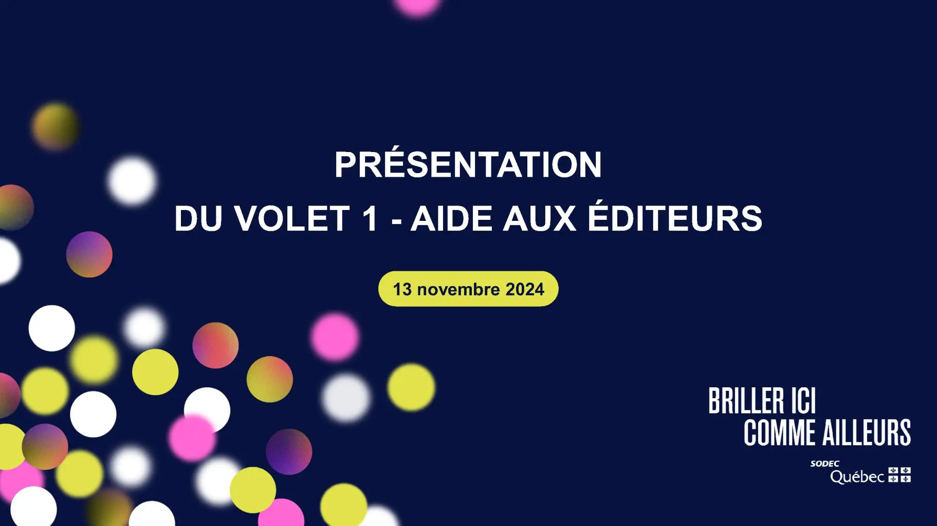 Image menant vers la présentation du volet 1 - Aide aux éditeurs de livres