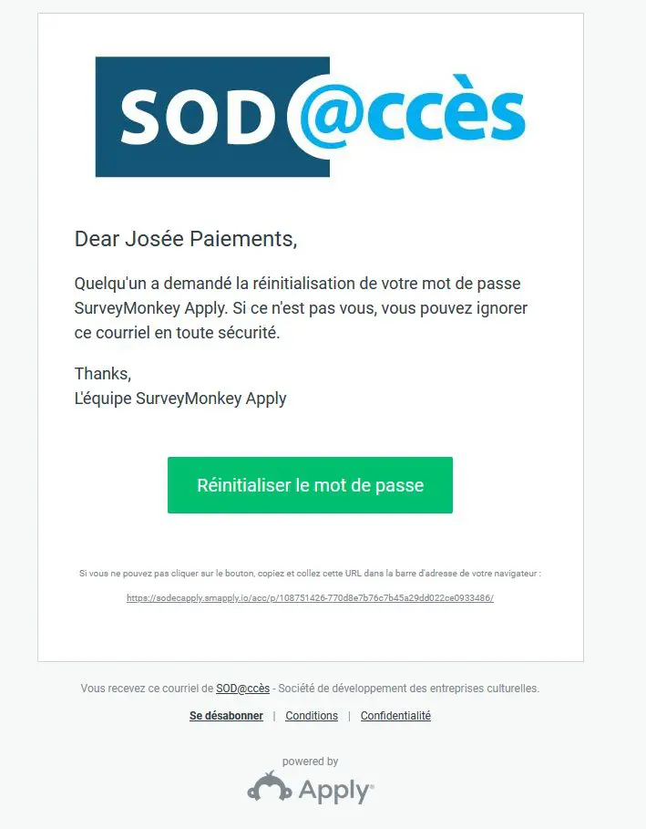 Visuel explicatif SOD@ccès - Message de SOD@ccès