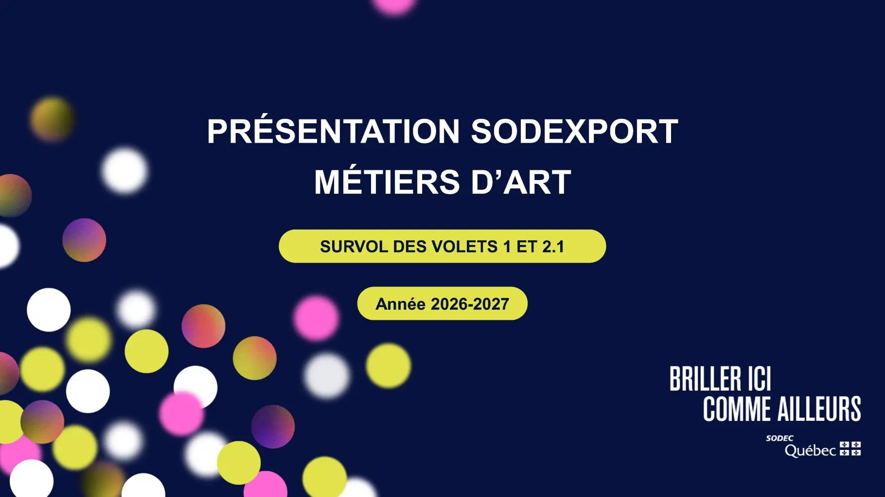 Visuel menant vers le document de présentation du programme SODEXPORT métiers d'art
