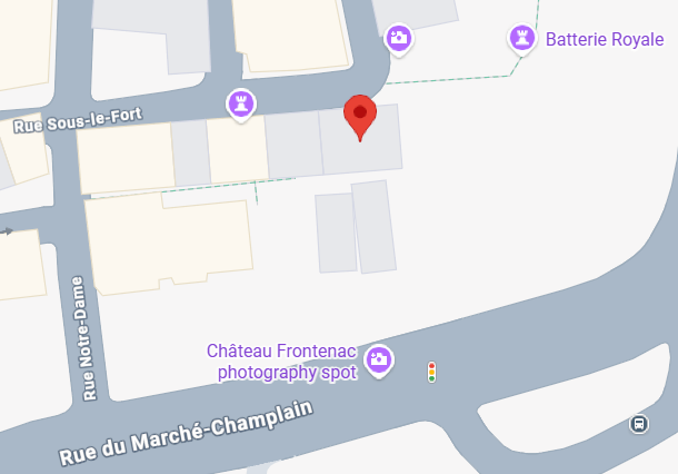 Visuel menant vers Google Maps 21 rue sous-le-fort à Québec