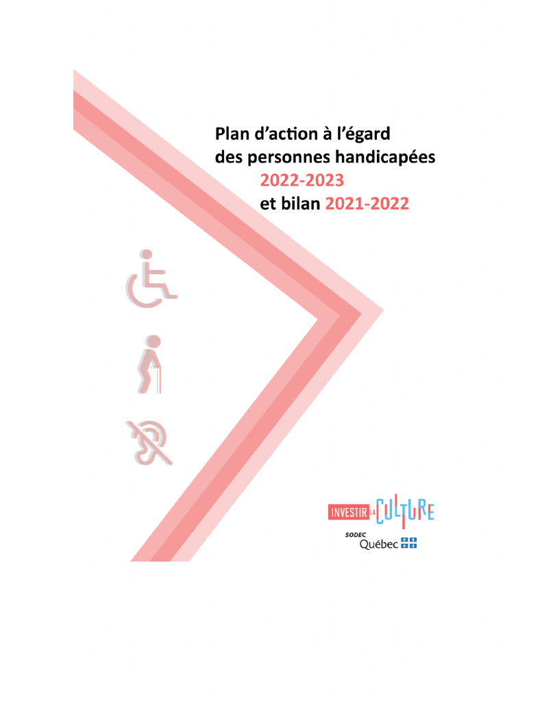 Visuel menant vers le plan d'action à l'égard des personnes handicapées 2022-2023